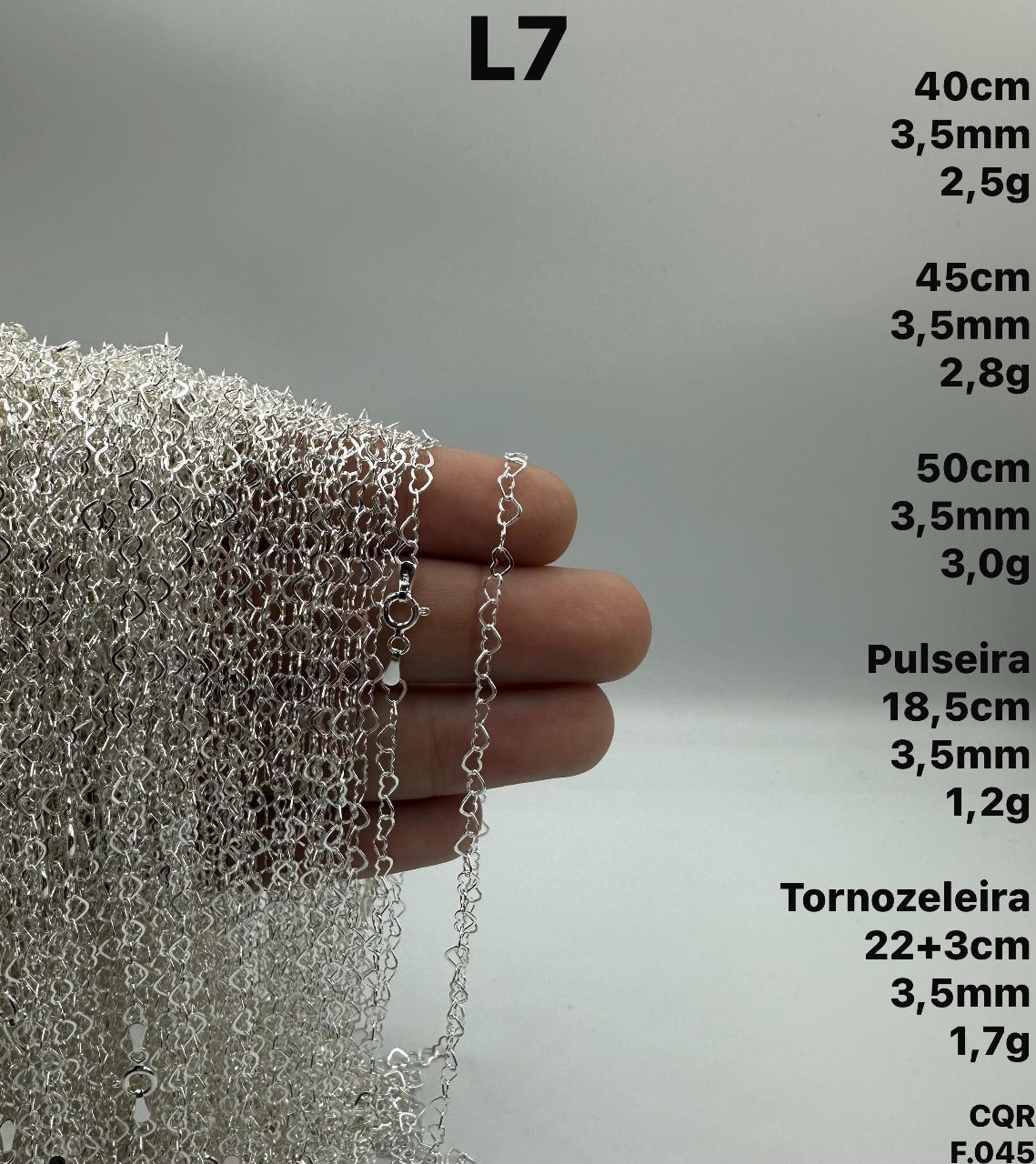 PULSEIRA ELO CORAÇÕES - 19CM