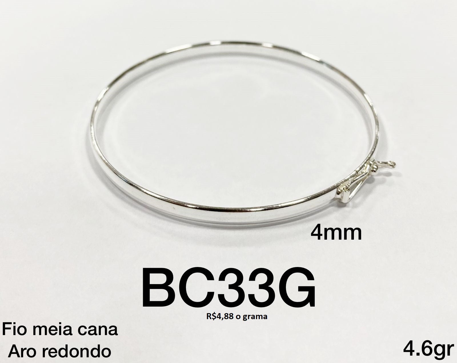 BRACELETE MEIA CANAREDONDO 4MM