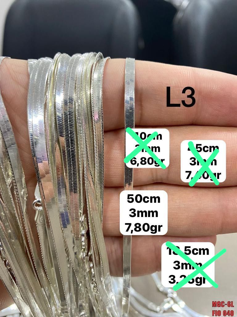 GARGANTILHA LAMINADA 3MM -40CM