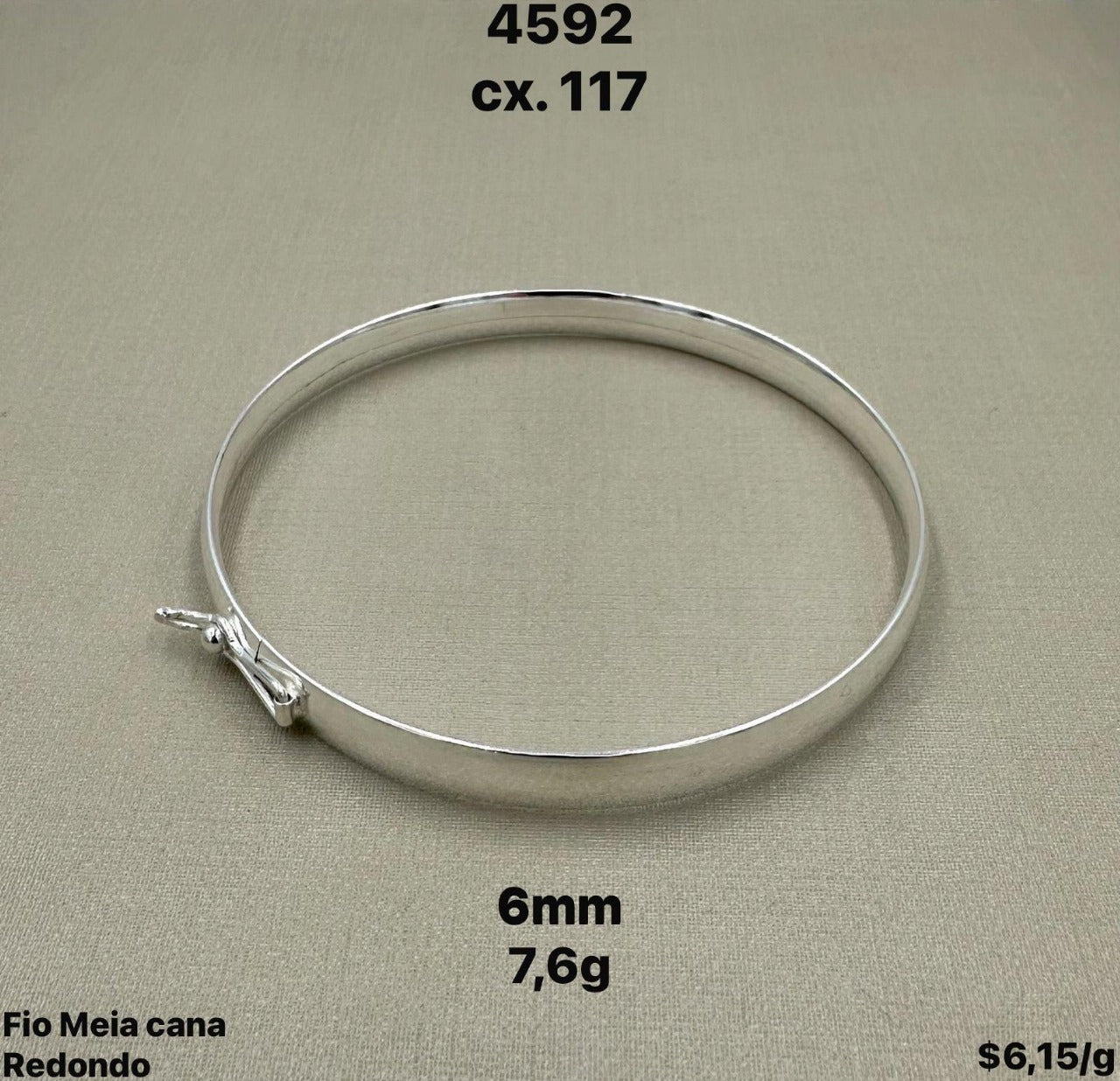 PULSEIRA BRACELETE REDONDO MEIACANA - 6MM