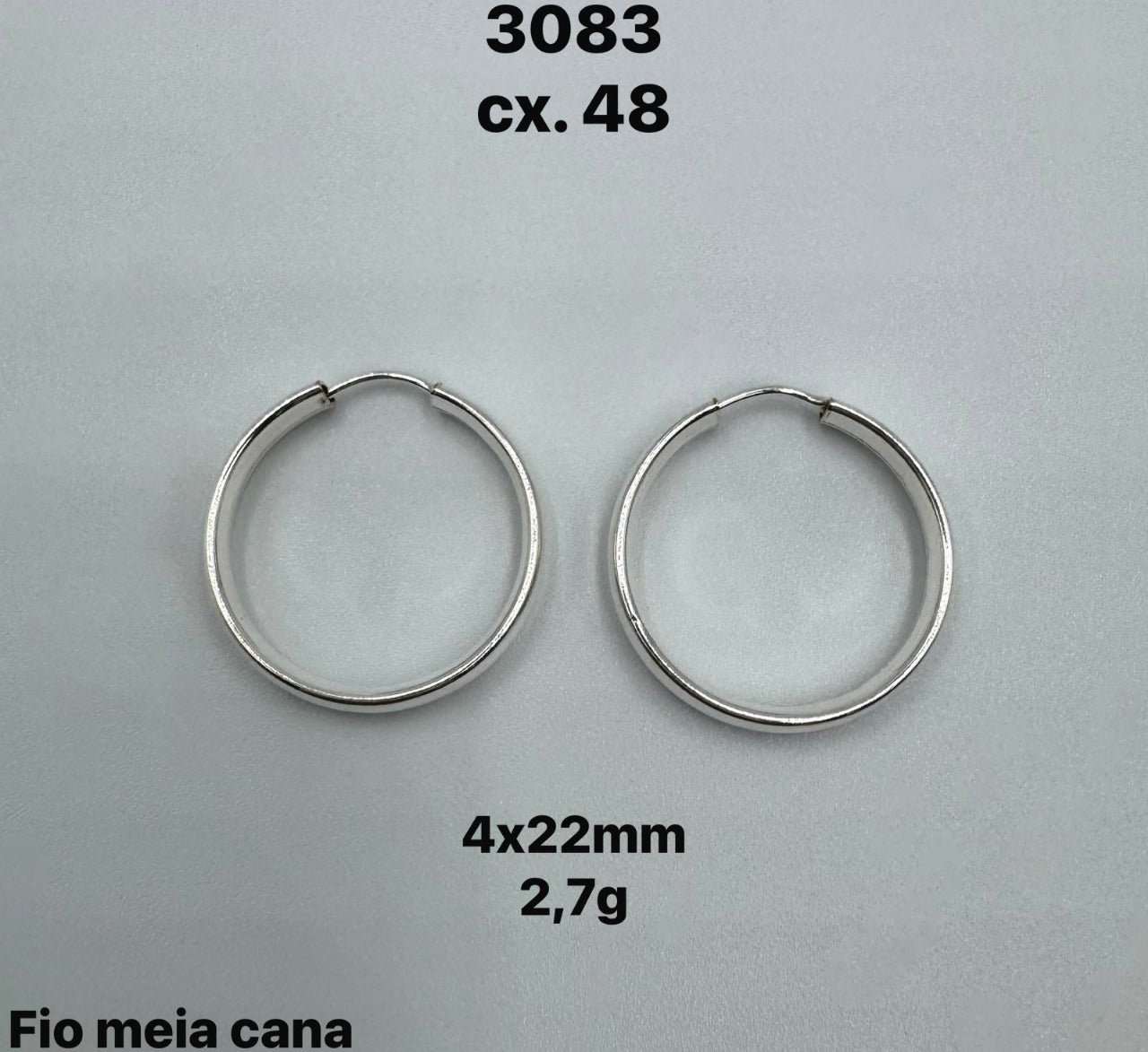 ARGOLA FIO MEIA CANA - 4X22MM