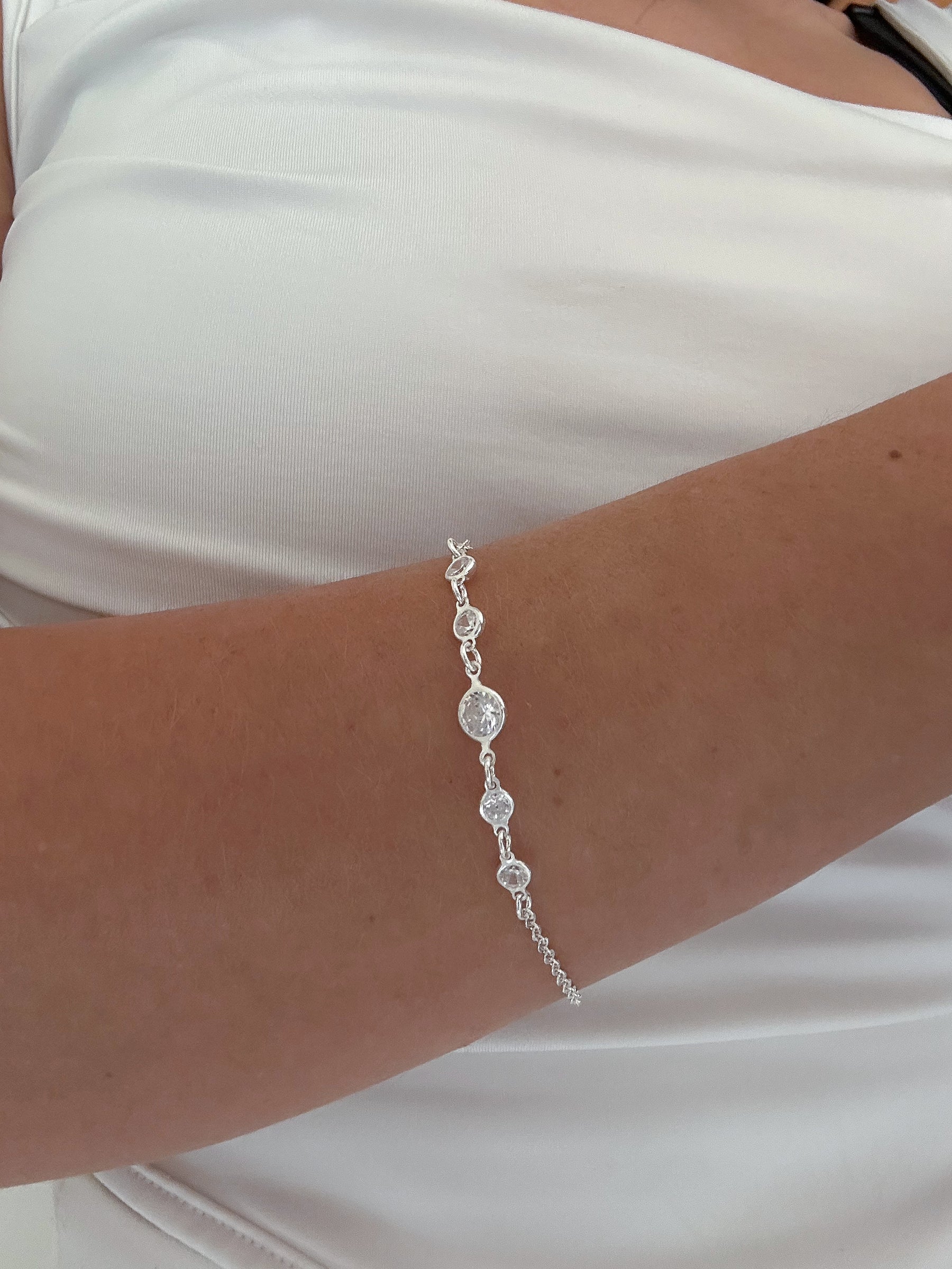 PULSEIRA BRILHANTE CRISTAL 18,5CM