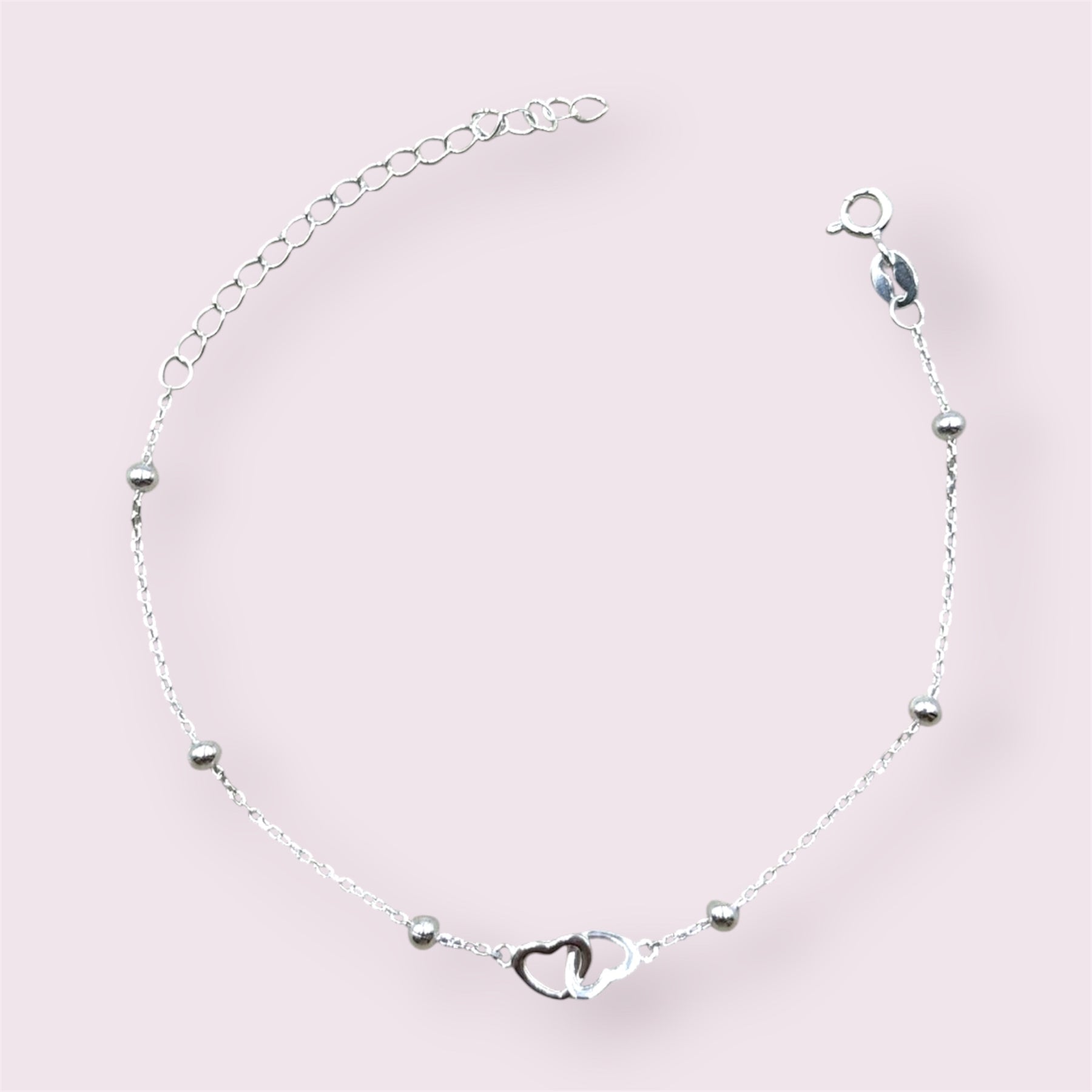 PULSEIRA BOLINHAS CORAÇAO DUPLO 16+5CM