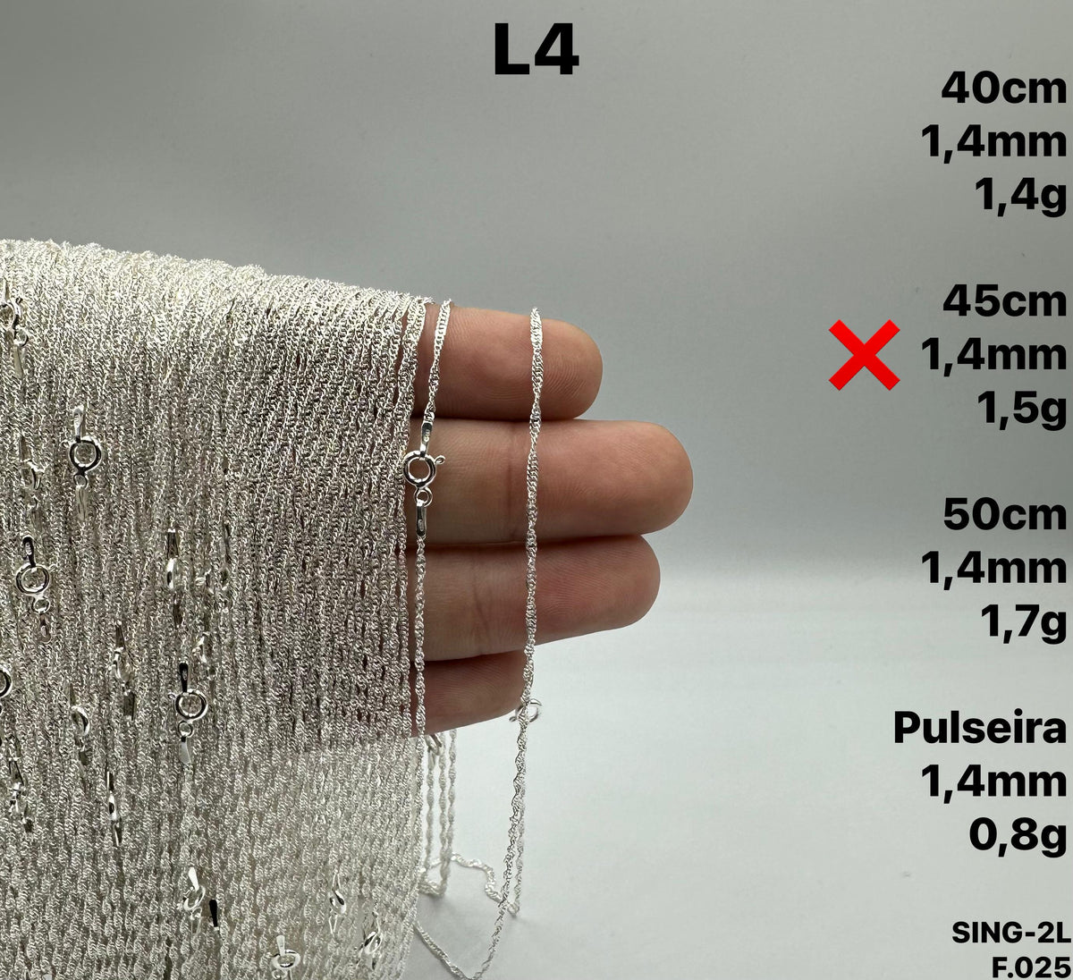 CORR. SINGAPURA 1,4MM 45CM