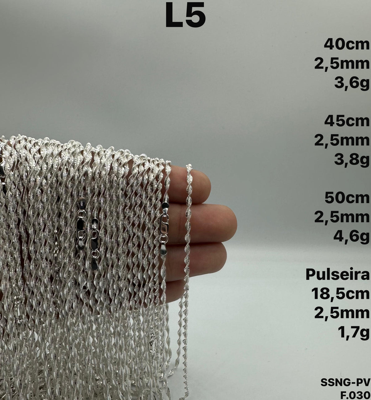 COLAR LAMINADA TORCIDA 2,5MM - 40CM
