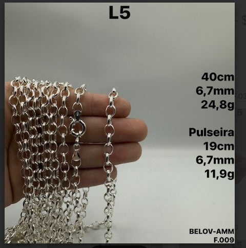 PULSEIRA ELO OVAL F. BOIA 7MM- 19CM