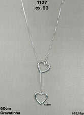 COLAR GRAVATINHA CORAÇÃO VAZADO - 60CM
