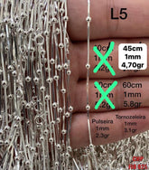 CORRENTE BOLINHA LAMINADA -45CM