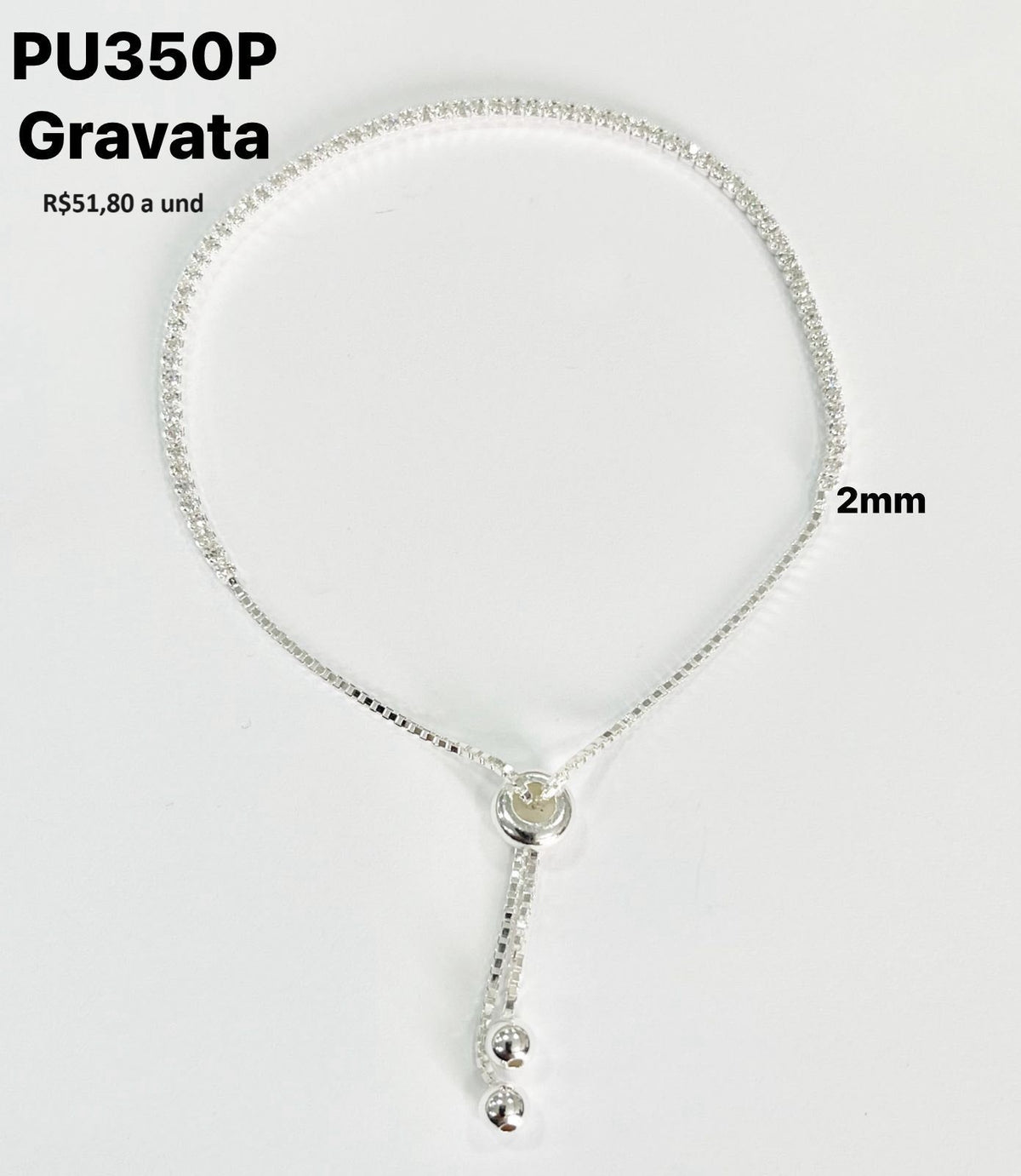 PULSEIRA RIVIERA GRAVATINHACRISTAL 2MM