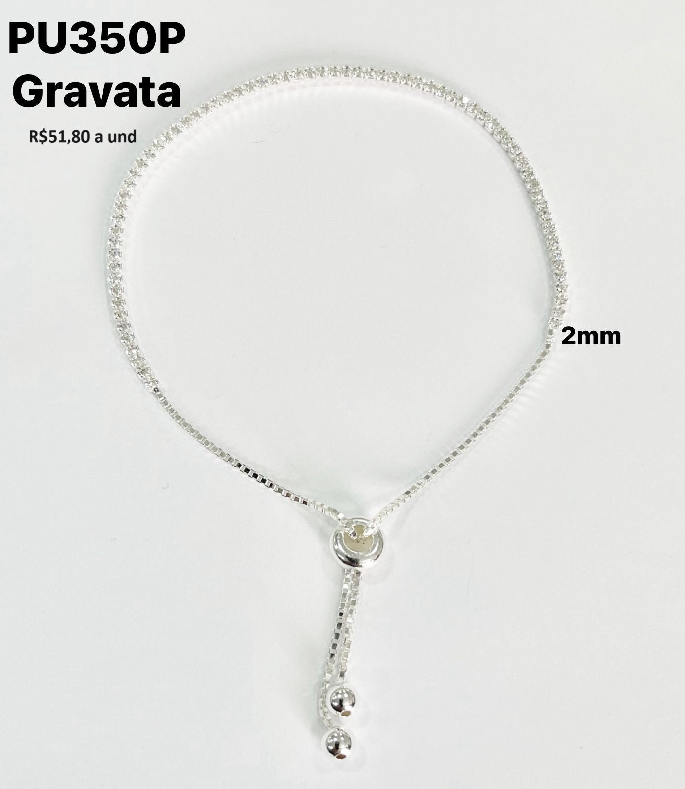 PULSEIRA RIVIERA GRAVATINHACRISTAL 2MM