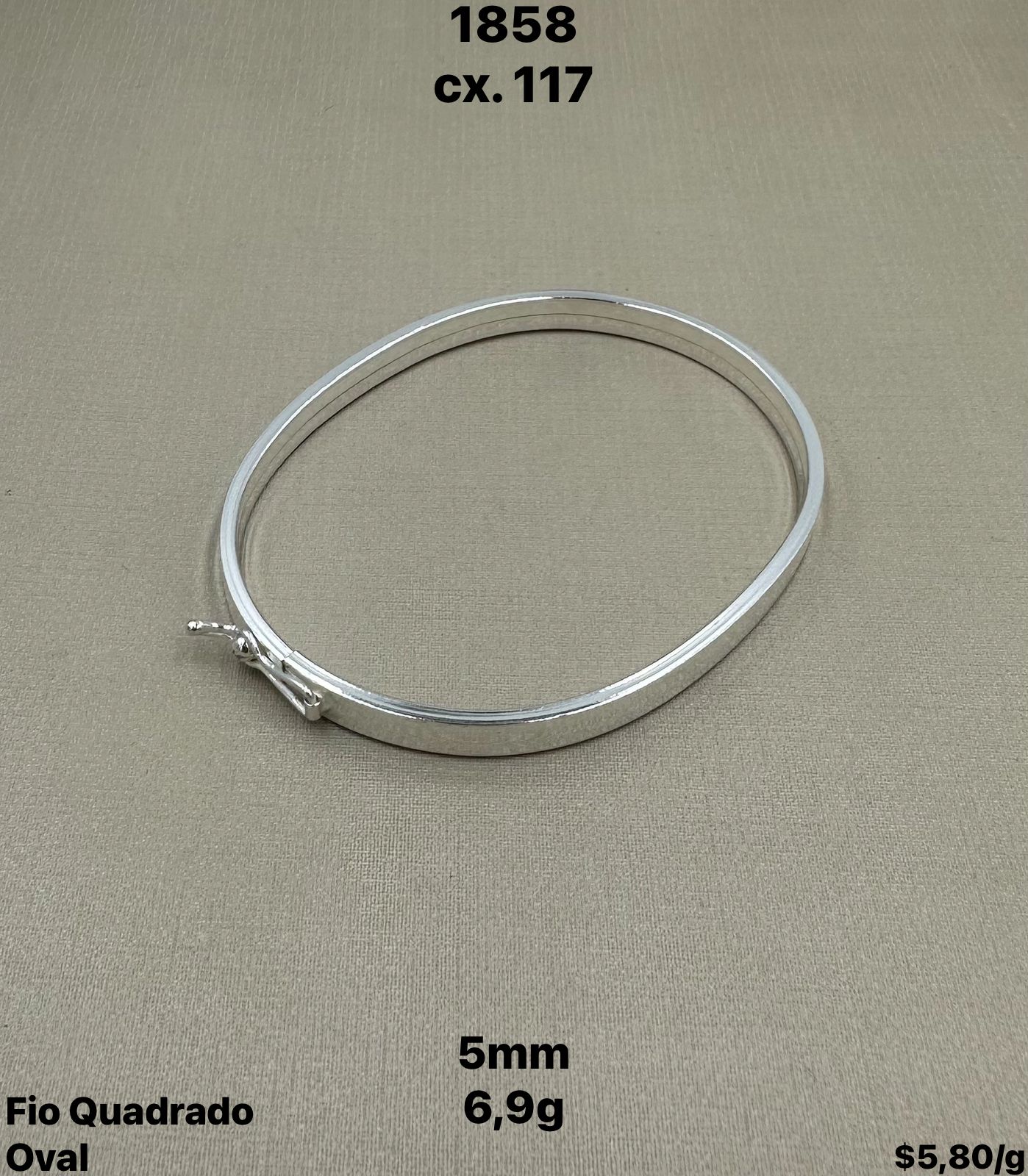 PULSEIRA BRACELETE OVAL  QUADRADO -5MM