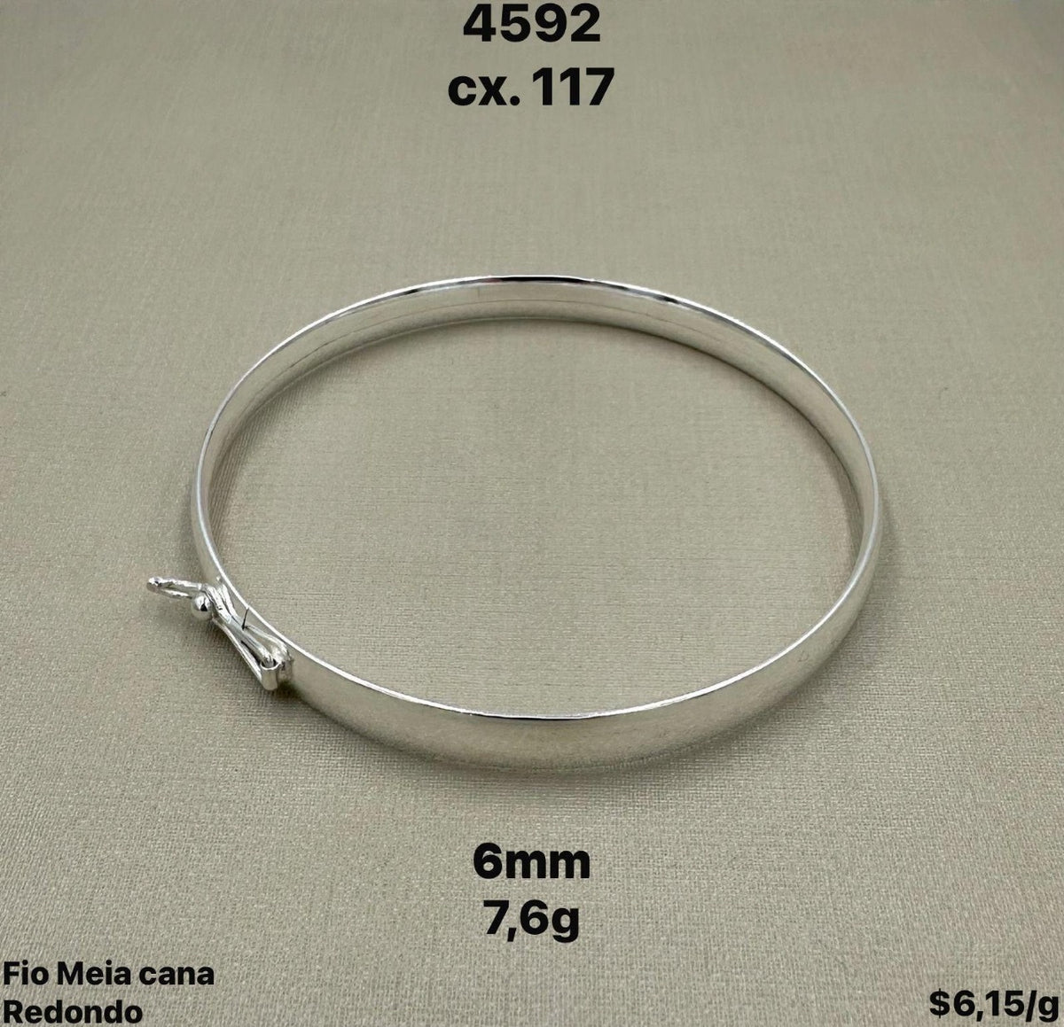 PULSEIRA BRACELETE REDONDO MEIACANA - 6MM
