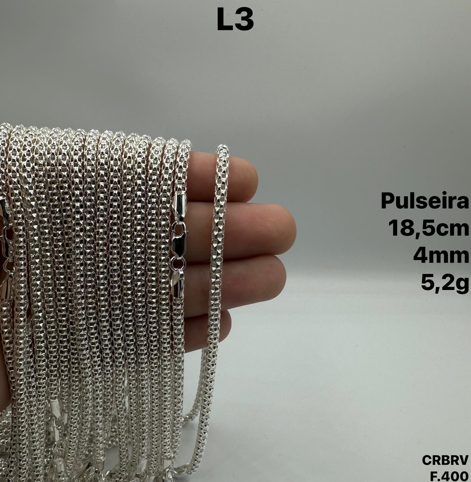 PULSEIRA SNAKE 4MM - 18,5CM