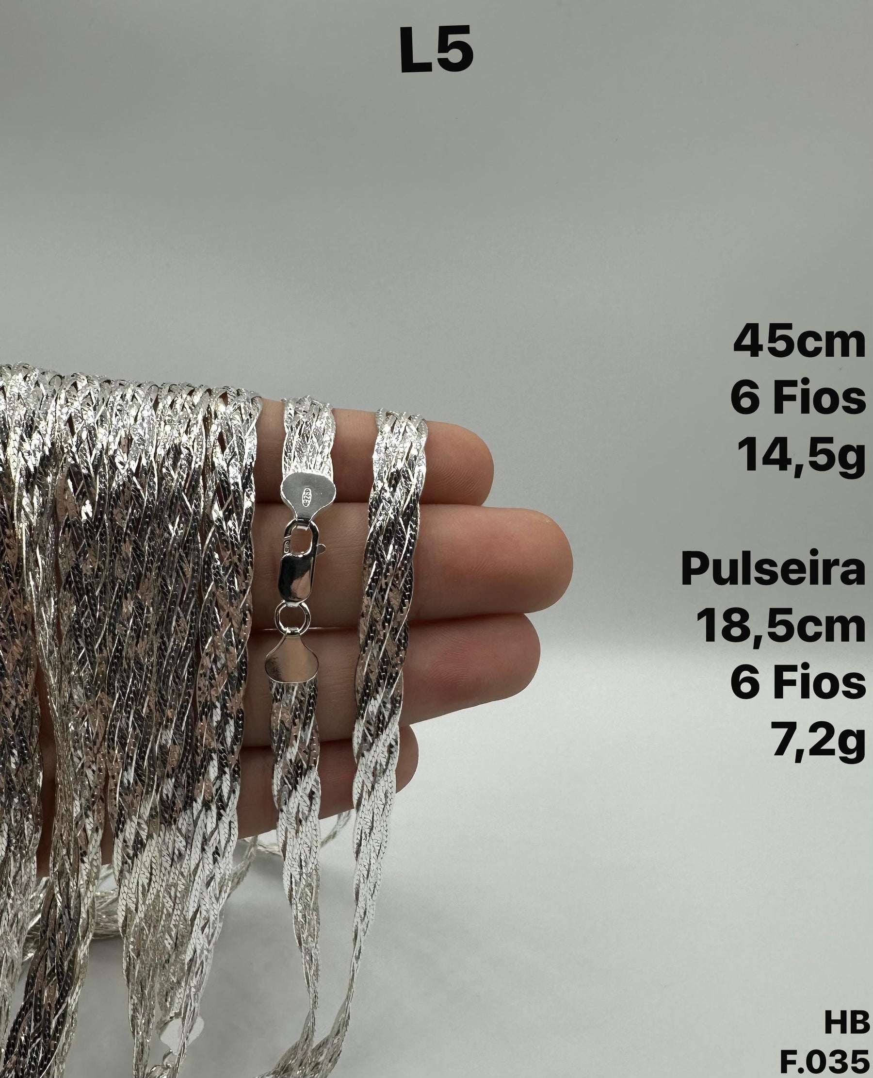 PULSEIRA TRANÇADA 6 FIOS -18,5CM