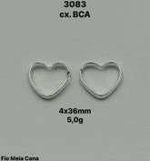 ARGOLA CORAÇÃO MEIA CANA4X36MM