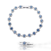 PULSEIRA SWAROVSKI CRV AZUL 17,5+2,5CM