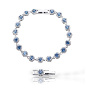 PULSEIRA SWAROVSKI CRV AZUL 17,5+2,5CM