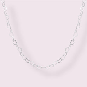 GARGANTILHA ELO CORAÇÕES 3MM - 45CM