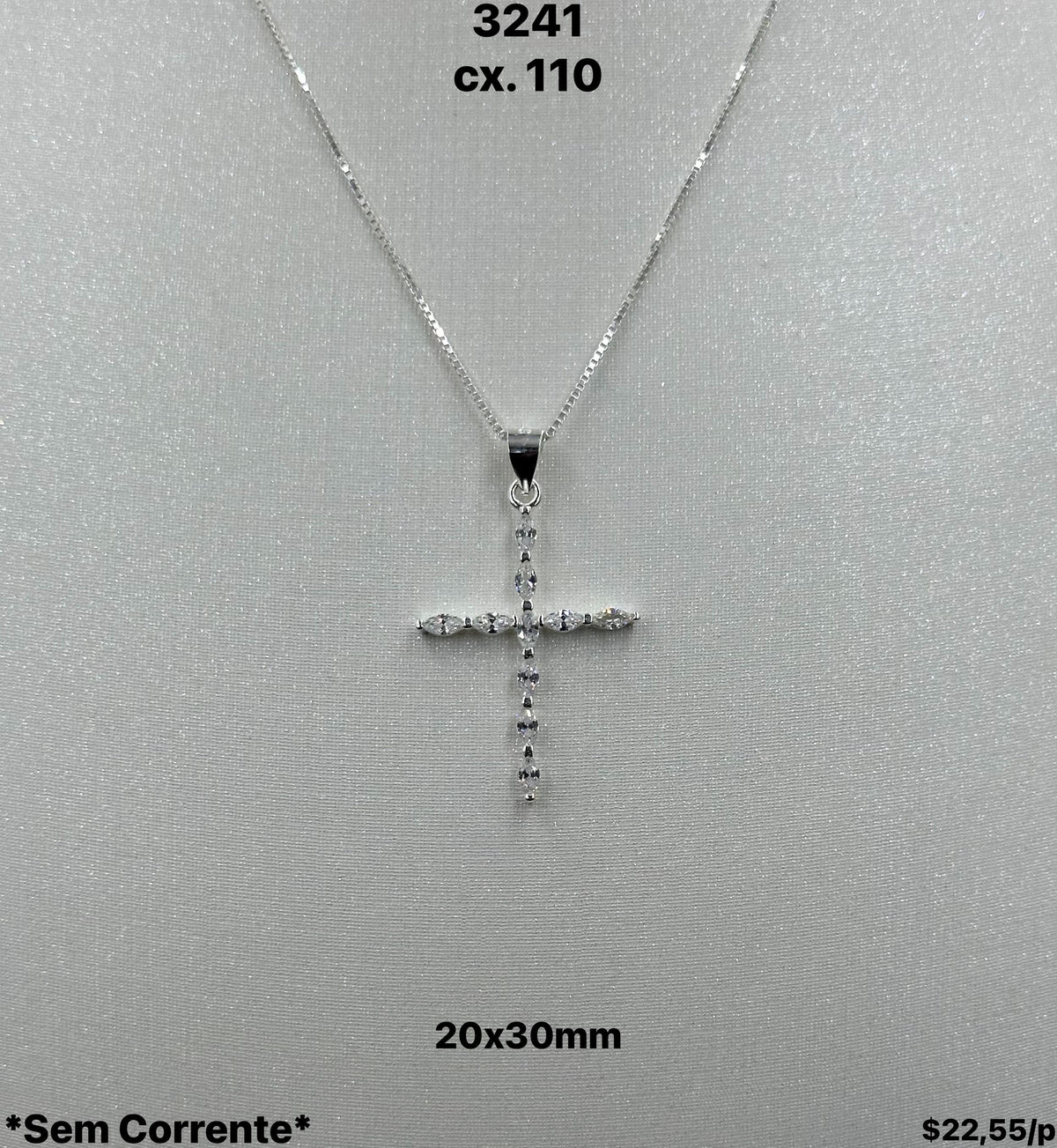 PINGENTE CRUZ LUZ OVAL -20X30MM