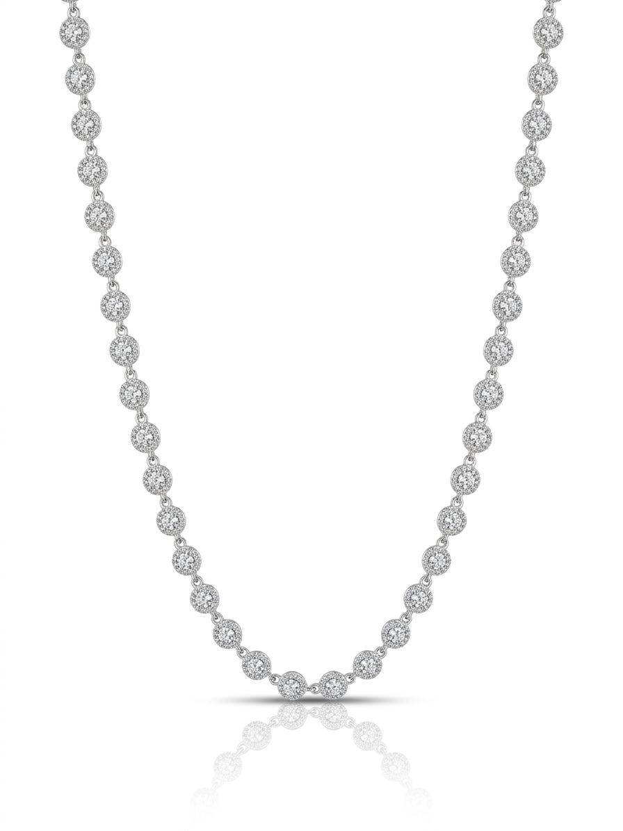COLAR SWAROVSKI CRAVEJADO CRISTAL 38+2CM