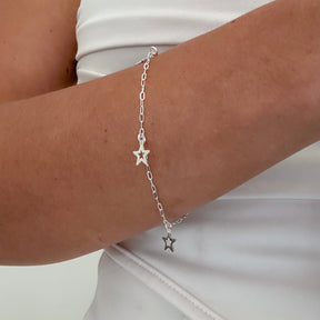 PULSEIRA ESTRELAS PENDENTES 18,5CM