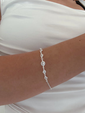 PULSEIRA BRILHANTE CRISTAL 18,5CM
