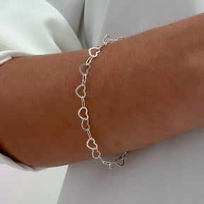 PULSEIRA ELO CORAÇÕES 5MM -19CM
