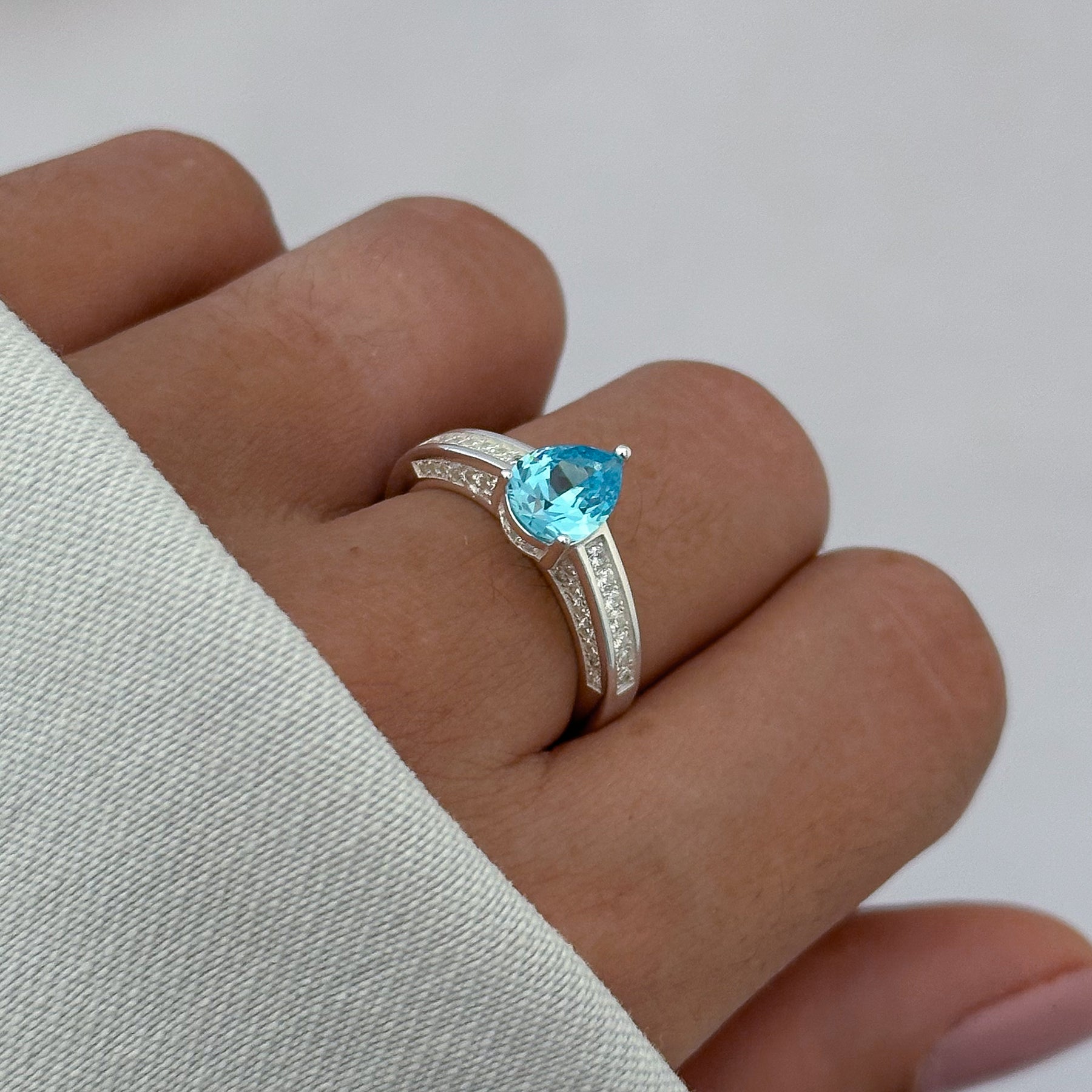 ANEL FORMATURA GOTA AZUL "TURQUESA"
