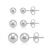 Trio Pontos de Prata 3mm 4mm 5mm
