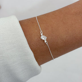 Pulseira Brilhante Oval Cristal 16+4cm