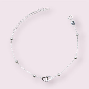 PULSEIRA BOLINHAS CORAÇAO DUPLO 16+5CM