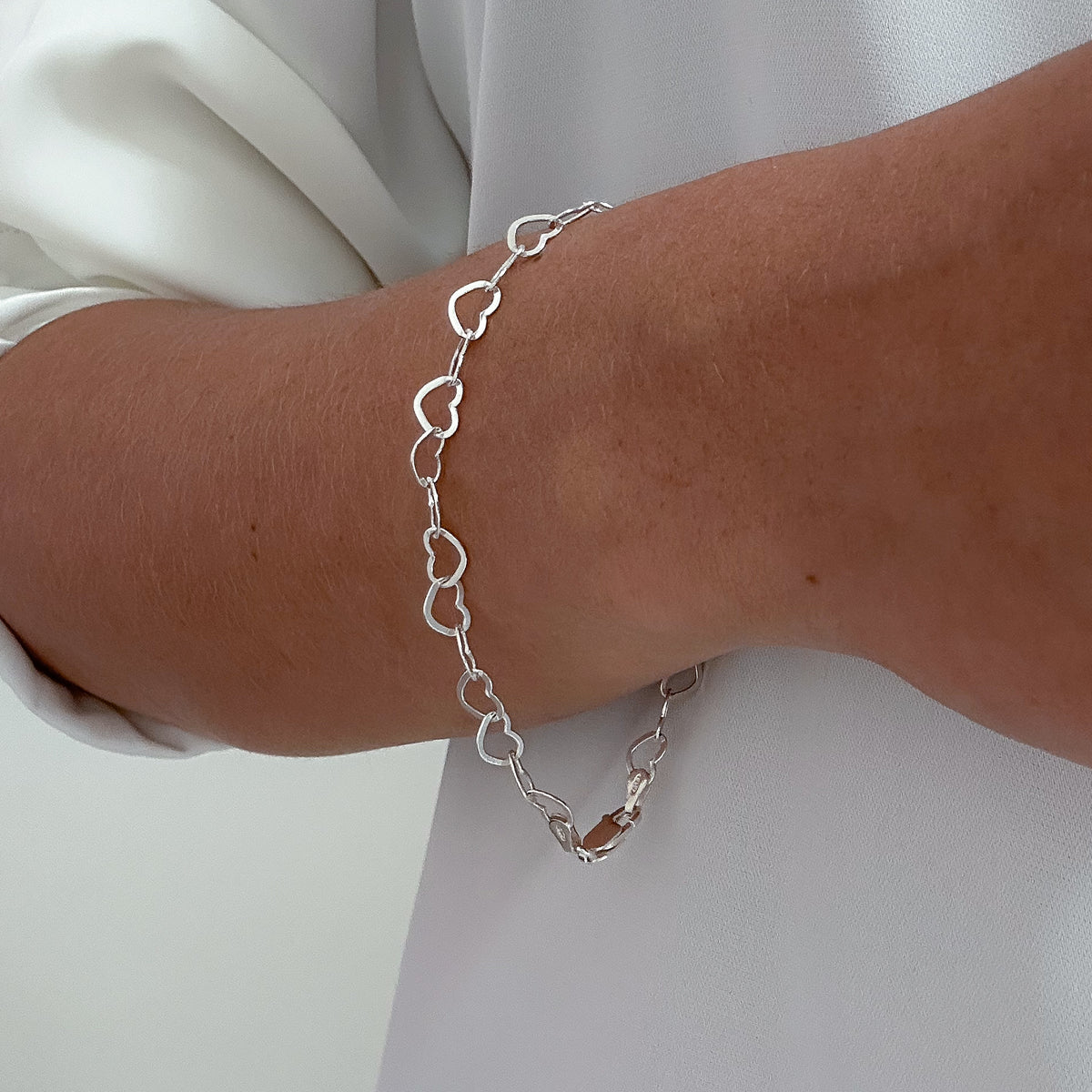 PULSEIRA ELO CORAÇÕES 5MM -19CM