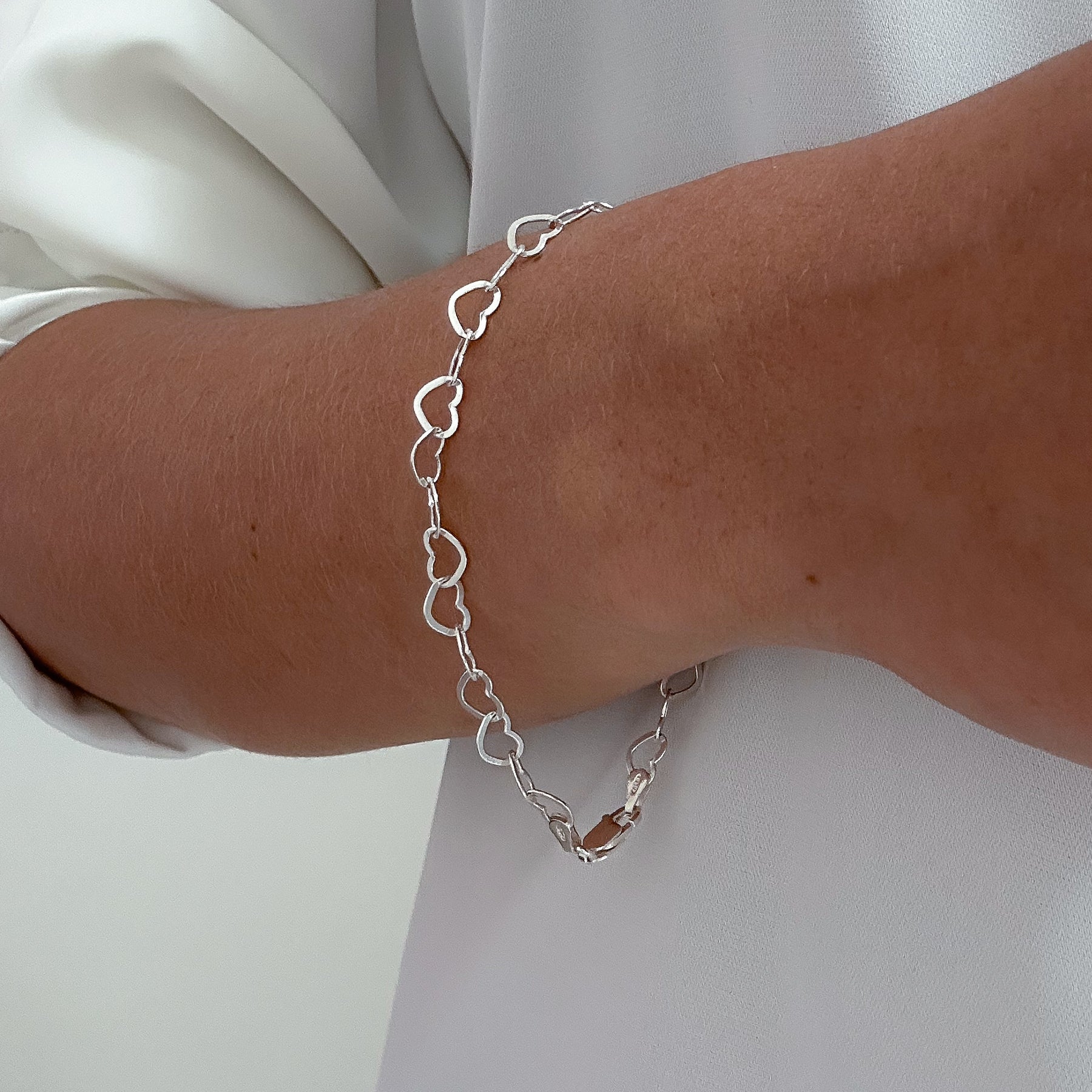 PULSEIRA ELO CORAÇÕES 5MM -19CM
