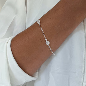 PULSEIRA CORAÇÕES CRISTAIS 18,5CM