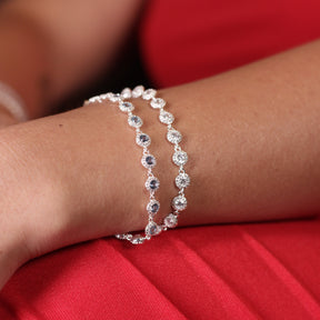 PULSEIRA SWAROVSKI CRV AZUL 17,5+2,5CM