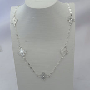 COLAR VAN CLEEF TREVOS PRATA - 40+5CM