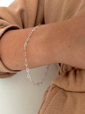 PULSEIRA ELO CORAÇÕES - 19CM