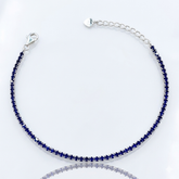 Pulseira Riviera 2mm Azul Safira 17+3cm